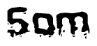 This nametag says Som, and has a static looking effect at the bottom of the words. The words are in a stylized font.