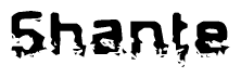 The image contains the word Shante in a stylized font with a static looking effect at the bottom of the words