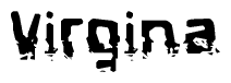 The image contains the word Virgina in a stylized font with a static looking effect at the bottom of the words