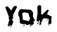 The image contains the word Yok in a stylized font with a static looking effect at the bottom of the words