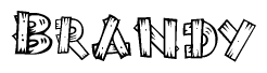 The clipart image shows the name Brandy stylized to look like it is constructed out of separate wooden planks or boards, with each letter having wood grain and plank-like details.