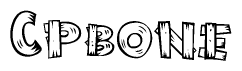 The clipart image shows the name Cpbone stylized to look like it is constructed out of separate wooden planks or boards, with each letter having wood grain and plank-like details.