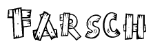 The clipart image shows the name Farsch stylized to look like it is constructed out of separate wooden planks or boards, with each letter having wood grain and plank-like details.