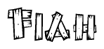 The clipart image shows the name Fiah stylized to look like it is constructed out of separate wooden planks or boards, with each letter having wood grain and plank-like details.