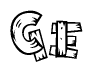 The clipart image shows the name Ge stylized to look as if it has been constructed out of wooden planks or logs. Each letter is designed to resemble pieces of wood.