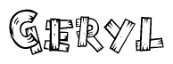 The clipart image shows the name Geryl stylized to look like it is constructed out of separate wooden planks or boards, with each letter having wood grain and plank-like details.