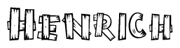 The clipart image shows the name Henrich stylized to look like it is constructed out of separate wooden planks or boards, with each letter having wood grain and plank-like details.