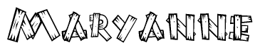 The image contains the name Maryanne written in a decorative, stylized font with a hand-drawn appearance. The lines are made up of what appears to be planks of wood, which are nailed together