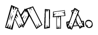 The clipart image shows the name Mita stylized to look like it is constructed out of separate wooden planks or boards, with each letter having wood grain and plank-like details.