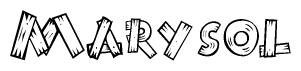 The clipart image shows the name Marysol stylized to look like it is constructed out of separate wooden planks or boards, with each letter having wood grain and plank-like details.