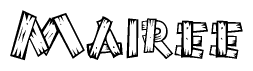 The clipart image shows the name Mairee stylized to look like it is constructed out of separate wooden planks or boards, with each letter having wood grain and plank-like details.