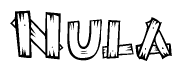The clipart image shows the name Nula stylized to look like it is constructed out of separate wooden planks or boards, with each letter having wood grain and plank-like details.