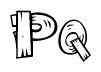 The image contains the name Pq written in a decorative, stylized font with a hand-drawn appearance. The lines are made up of what appears to be planks of wood, which are nailed together