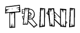 The clipart image shows the name Trini stylized to look like it is constructed out of separate wooden planks or boards, with each letter having wood grain and plank-like details.