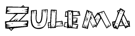 The clipart image shows the name Zulema stylized to look like it is constructed out of separate wooden planks or boards, with each letter having wood grain and plank-like details.
