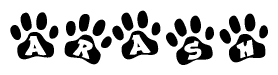 Animal Paw Prints Spelling Arash