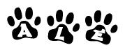 Animal Paw Prints with Ale Lettering