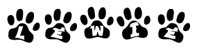 Animal Paw Prints with Lewie Lettering