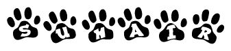 Animal Paw Prints with Suhair Lettering