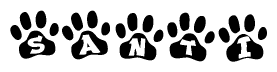 Animal Paw Prints with Santi Lettering