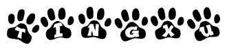 Animal Paw Prints with Tingxu Lettering