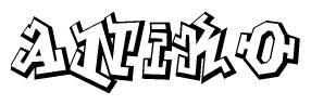 The clipart image features a stylized text in a graffiti font that reads Aniko.