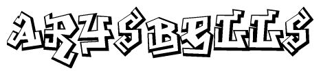 The clipart image features a stylized text in a graffiti font that reads Arysbells.