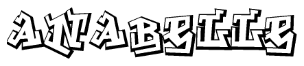 The image is a stylized representation of the letters Anabelle designed to mimic the look of graffiti text. The letters are bold and have a three-dimensional appearance, with emphasis on angles and shadowing effects.