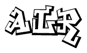 The clipart image features a stylized text in a graffiti font that reads Alr.