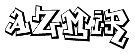 The clipart image features a stylized text in a graffiti font that reads Azmir.