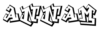 The clipart image features a stylized text in a graffiti font that reads Annam.