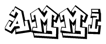 The image is a stylized representation of the letters Ammi designed to mimic the look of graffiti text. The letters are bold and have a three-dimensional appearance, with emphasis on angles and shadowing effects.