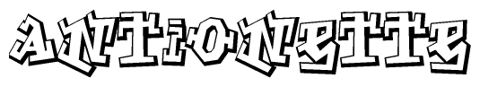 The clipart image features a stylized text in a graffiti font that reads Antionette.