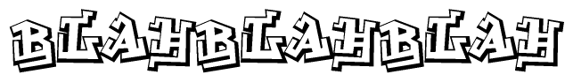 The clipart image features a stylized text in a graffiti font that reads Blahblahblah.
