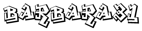 The clipart image depicts the word Barbara31 in a style reminiscent of graffiti. The letters are drawn in a bold, block-like script with sharp angles and a three-dimensional appearance.