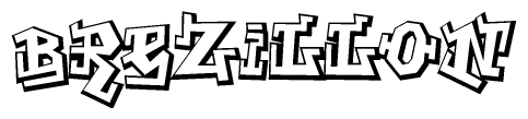 The clipart image features a stylized text in a graffiti font that reads Brezillon.