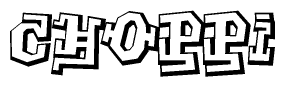 The clipart image features a stylized text in a graffiti font that reads Choppi.