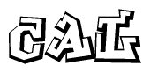 The clipart image features a stylized text in a graffiti font that reads Cal.