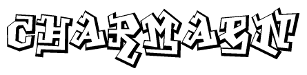 The clipart image features a stylized text in a graffiti font that reads Charmaen.
