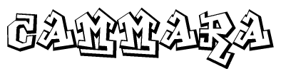 The image is a stylized representation of the letters Cammara designed to mimic the look of graffiti text. The letters are bold and have a three-dimensional appearance, with emphasis on angles and shadowing effects.