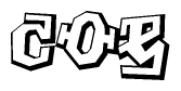 The clipart image features a stylized text in a graffiti font that reads Coe.