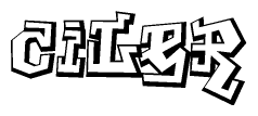 The clipart image depicts the word Ciler in a style reminiscent of graffiti. The letters are drawn in a bold, block-like script with sharp angles and a three-dimensional appearance.