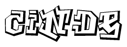 The clipart image features a stylized text in a graffiti font that reads Cinde.