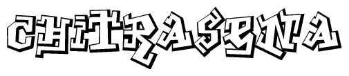 The clipart image features a stylized text in a graffiti font that reads Chitrasena.