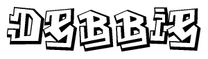 The clipart image features a stylized text in a graffiti font that reads Debbie.