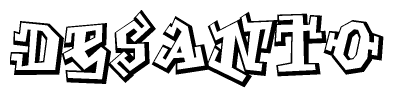 The clipart image features a stylized text in a graffiti font that reads Desanto.