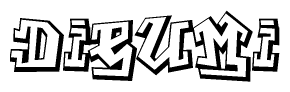 The clipart image features a stylized text in a graffiti font that reads Dieumi.