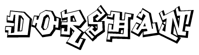 The clipart image features a stylized text in a graffiti font that reads Dorshan.