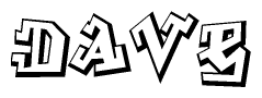 The clipart image features a stylized text in a graffiti font that reads Dave.