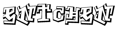 The clipart image features a stylized text in a graffiti font that reads Entchen.